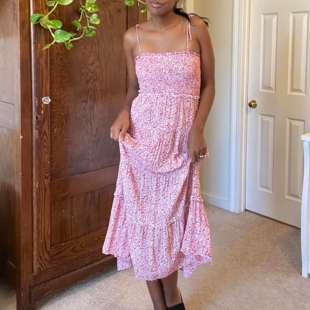 Whyte Valentyne, Red floral midi dress, size 6